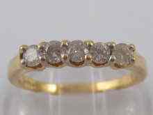 Appraisal: A yellow metal tests carat gold five stone diamond ring