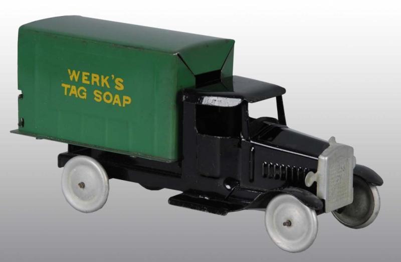 Appraisal: Pressed Steel Metalcraft Werk's Tag Soap Truck Description American Closed