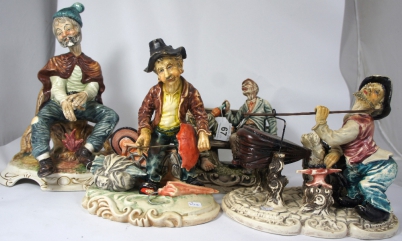 Appraisal: capodimonte figures to include tramps etc