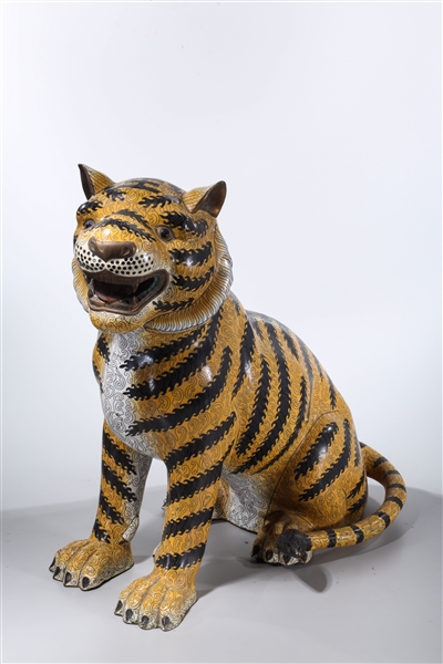 Appraisal: Chinese cloisonne enamel tiger x x approx