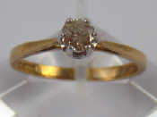 Appraisal: A carat gold round brilliant cut diamond solitaire ring estimated