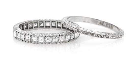 Appraisal: Sale Lot A Platinum and Diamond Eternity Band containing square