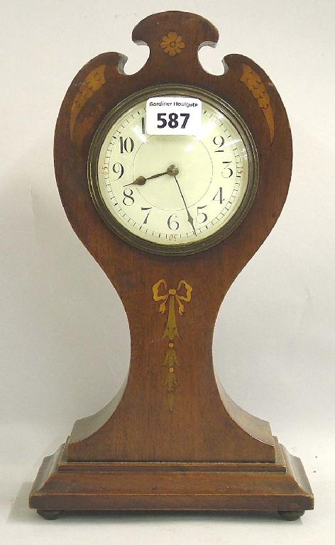 Appraisal: Mahogany balloon mantel timepiece the movement by Duverdrey Bloquel the