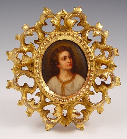 Appraisal: MINIATURE PORTRAIT PAINTING ON PORCELAIN '' x '' encased in