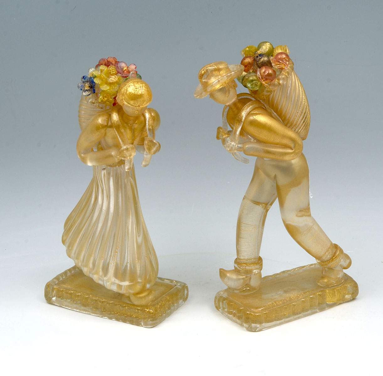 Appraisal: PIECE MURANO FIGURES -heavy Mid-century Murano Peruvian figures of a