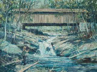 Appraisal: Eric Sloane Hyde Park Bridge VTsigned Sloane lower rightoil on