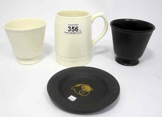 Appraisal: Wedgwood Cream Mug Designed by Keith Murray and Two Small