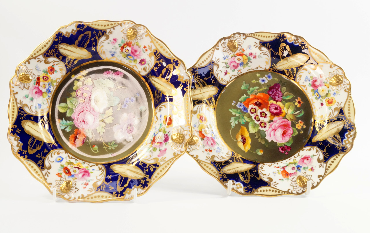 Appraisal: A pair of early thC porcelain plates painted centrally with