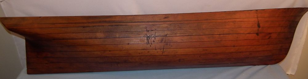 Appraisal: LARGE ANTIQUE LAMINATED HALF HULL Wonderful large th century laminated