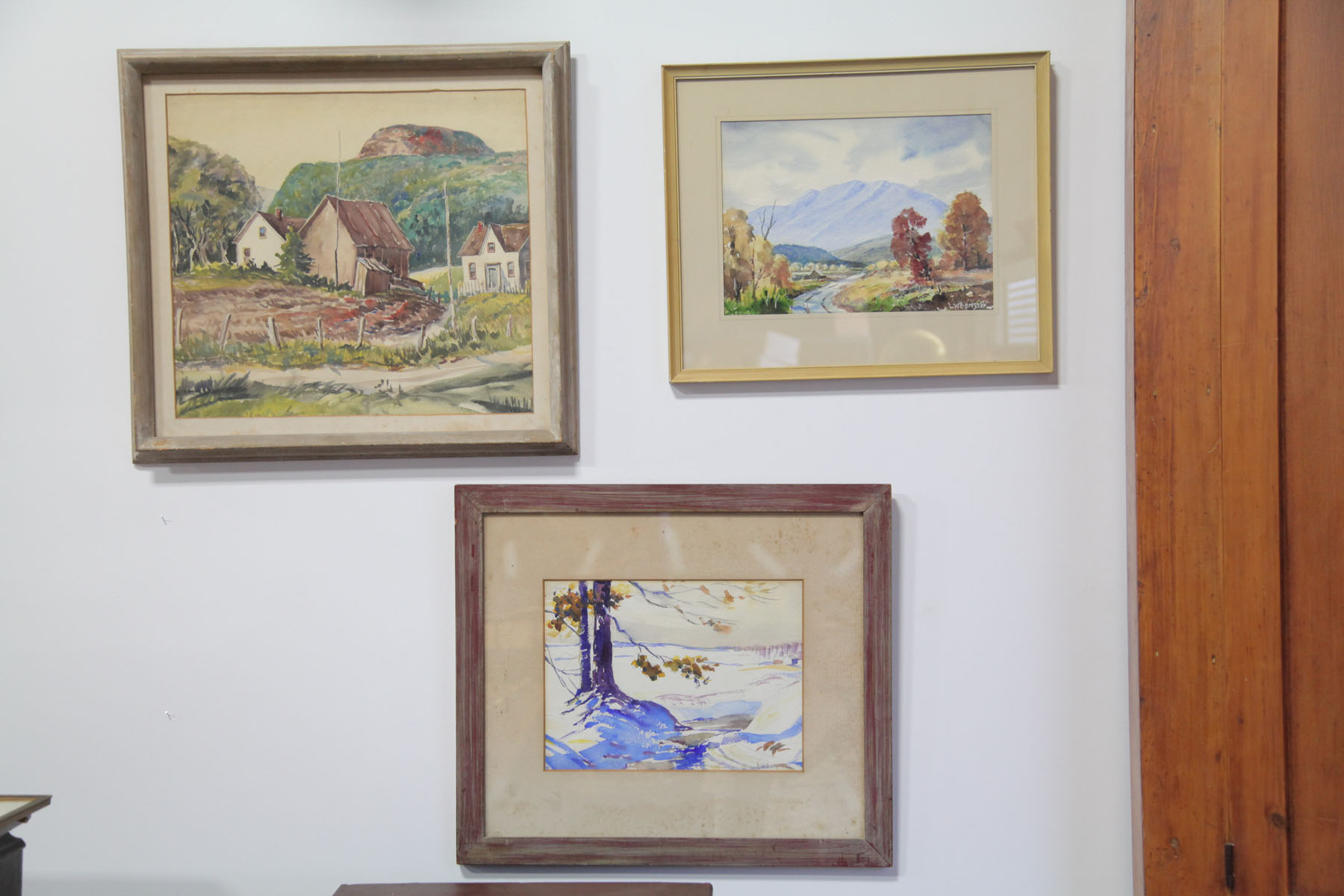 Appraisal: THREE FRAMED PAINTINGS BY LOUIS W BONSIB INDIANA - Watercolors