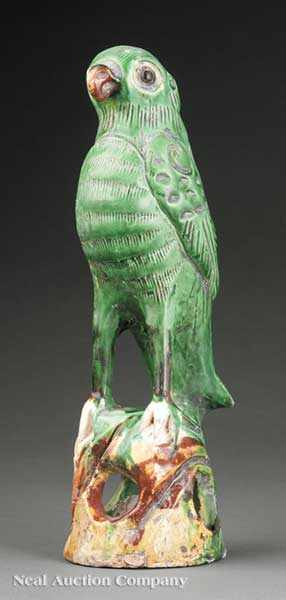 Appraisal: A Chinese Sancai Glazed Pottery Figure of a Parrot modeled