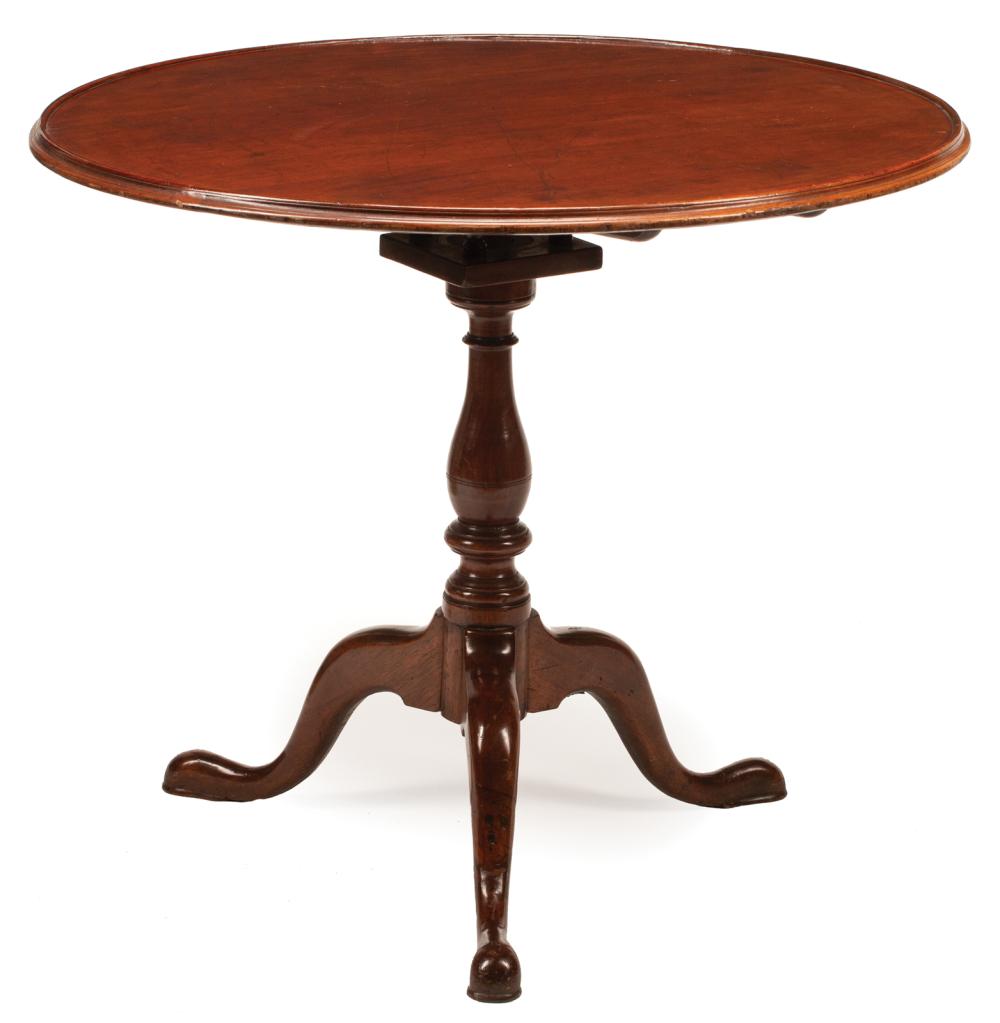 Appraisal: American Federal Mahogany Tilt-Top Table late th early th c