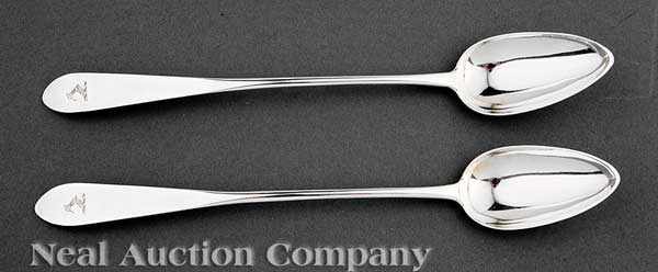 Appraisal: A Pair of Scottish Sterling Silver Dressing Spoons Edinburgh Fras