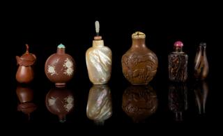 Appraisal: Six Snuff Bottles Height of tallest inches Six Snuff Bottles