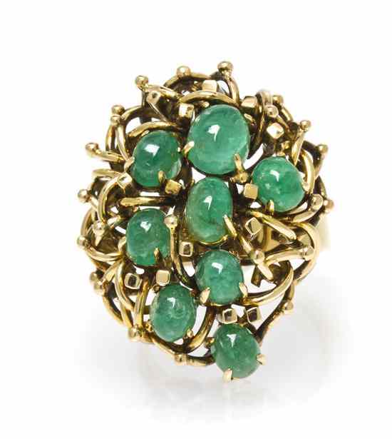 Appraisal: A Karat Yellow Gold and Emerald Ring consisting of a