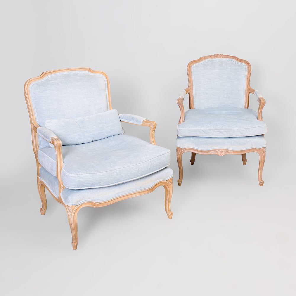 Appraisal: Two of Louis XV Style Painted Fauteuils la Reine The