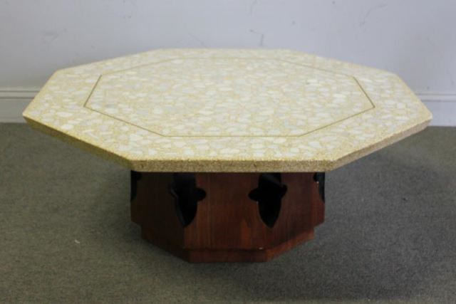 Appraisal: Midcentury Harvey Probber Coffee Table Octagonal terrazzo top coffee table