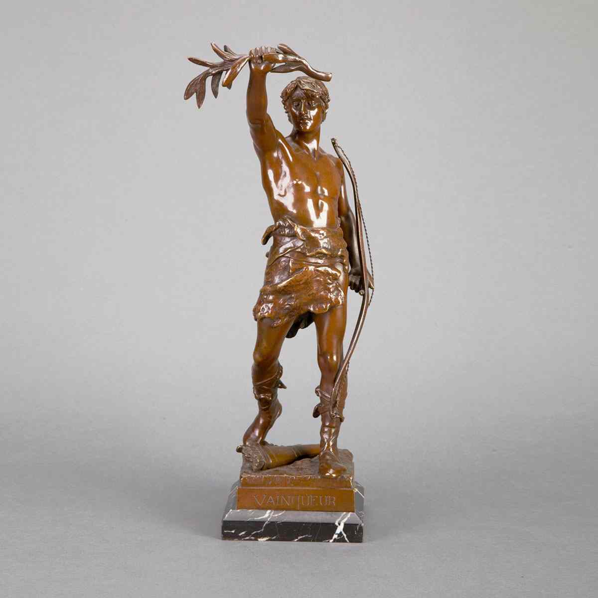 Appraisal: Eug ne Marioton French - VAINQUEUR Victor patinated bronze on