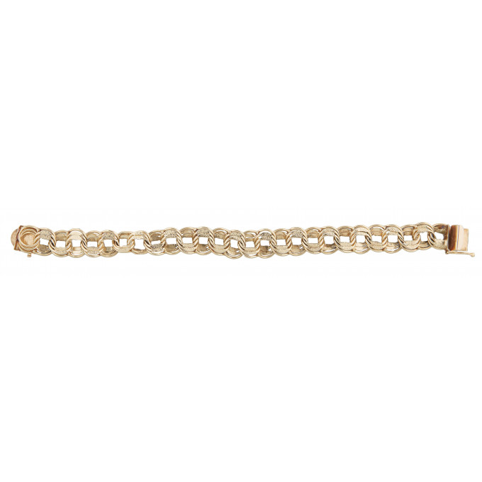 Appraisal: Vintage K Yellow Gold Link Bracelet the wide oval links