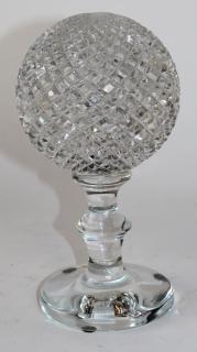 Appraisal: Cut crystal ball form finial Cut crystal ball form finial