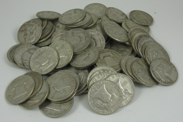 Appraisal: EIGHTY-FIVE SILVER FRANKLIN HALF DOLLARS and