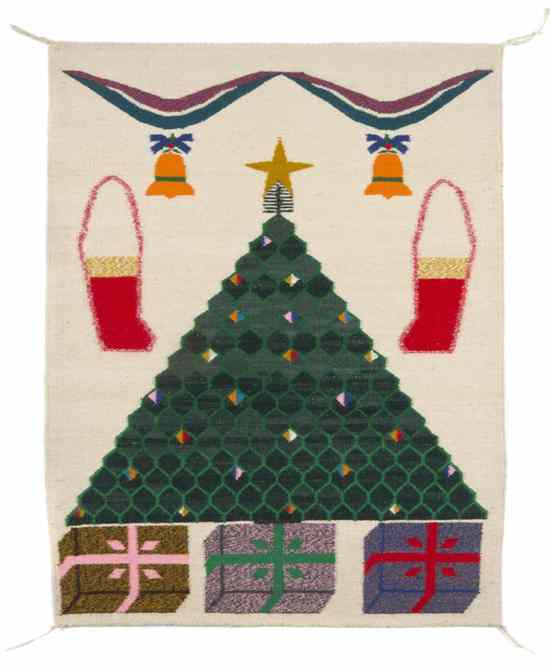 Appraisal: A Navajo Weaving Pictorial depicting a Christmas tree with presents