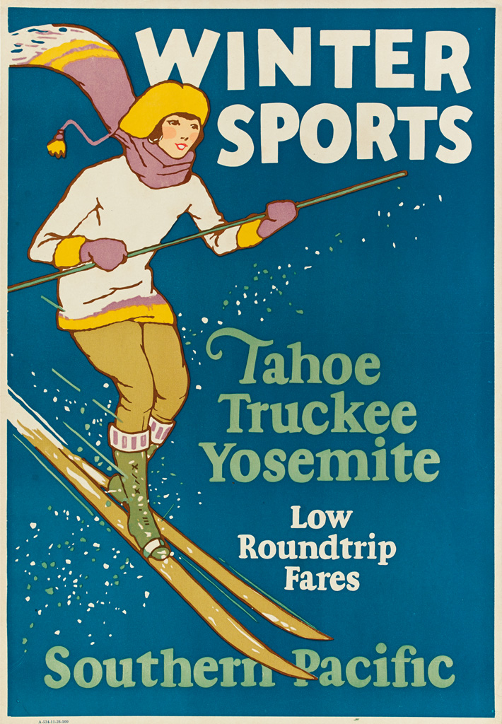 Appraisal: DESIGNER UNKNOWN WINTER SPORTS SOUTHERN PACIFIC x inches x cm