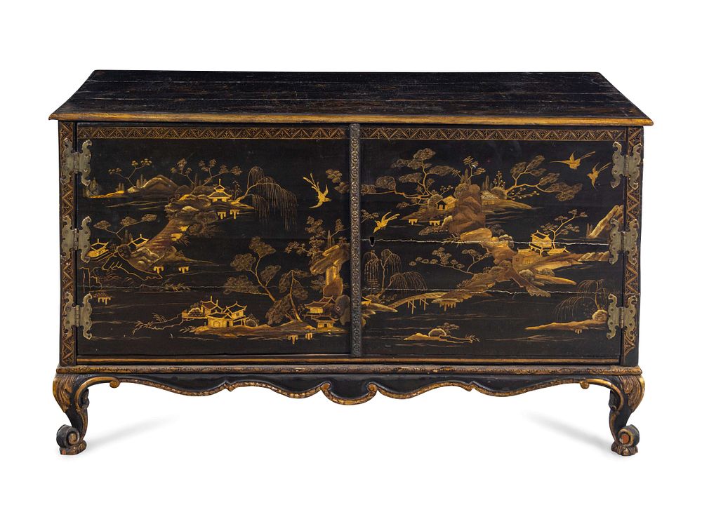 Appraisal: A George I Style Lacquered Cabinet A George I Style