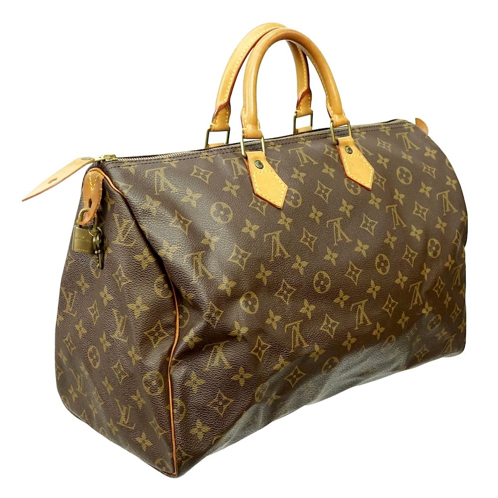 Appraisal: Louis Vuitton Brown Canvas Monogram Speedy Bag Louis Vuitton Brown