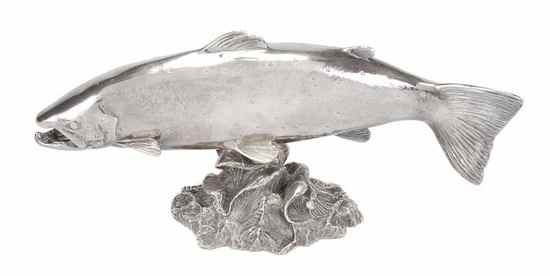 Appraisal: A silver filled model of a salmon by Camelot Silverware