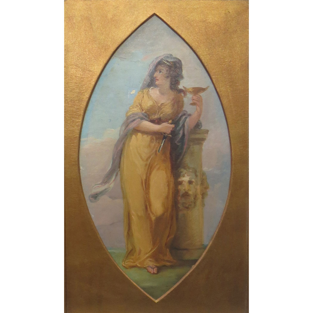 Appraisal: English School th Century Allegorical Figure Oil on canvas pointed