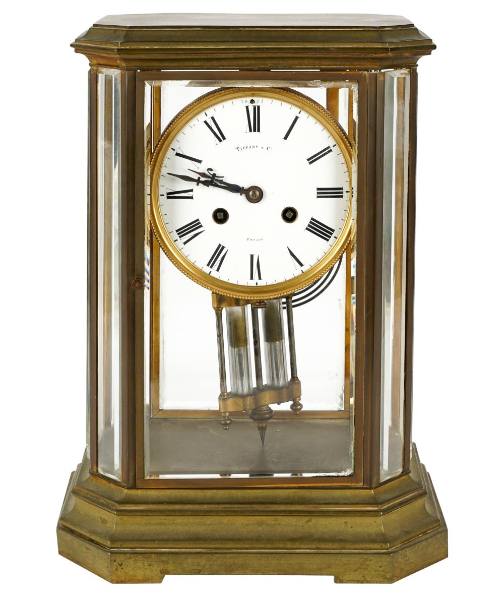 Appraisal: TIFFANY CO BRASS CARRIAGE CLOCKmarked Tiffany and Co France to