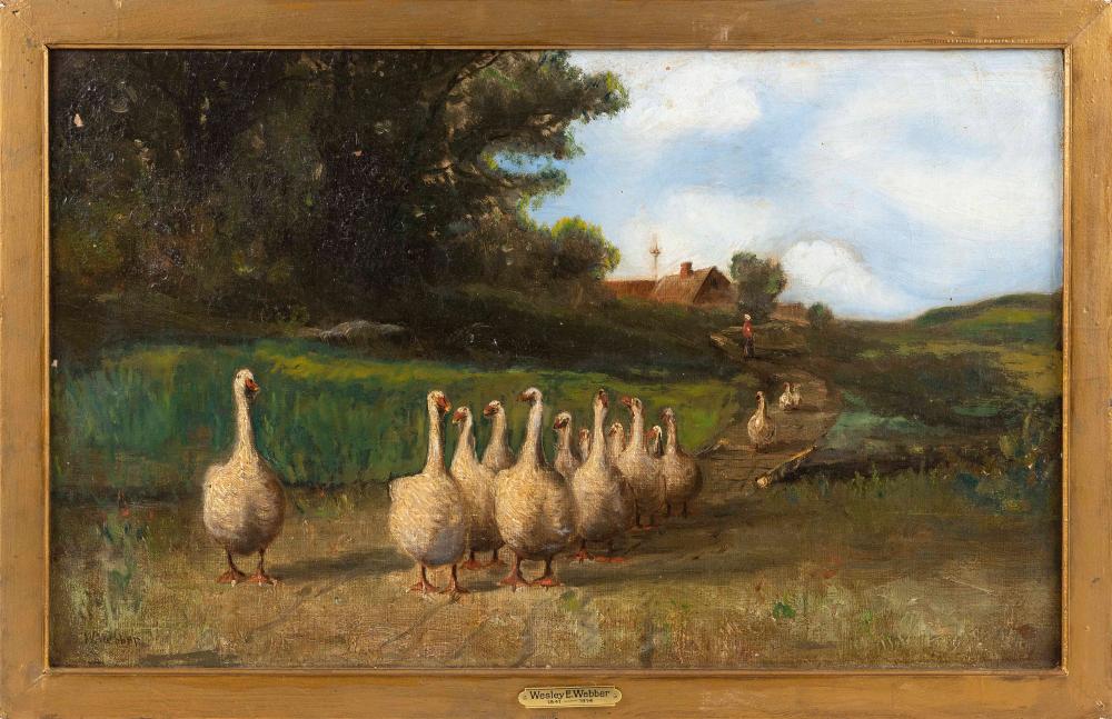 Appraisal: WESLEY ELBRIDGE WEBBER MASSACHUSETTS CALIFORNIA MAINE - GEESE ON A