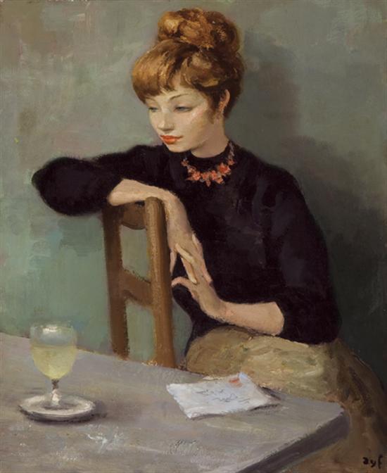 Appraisal: DYF MARCEL French - A Woman with a Glass of