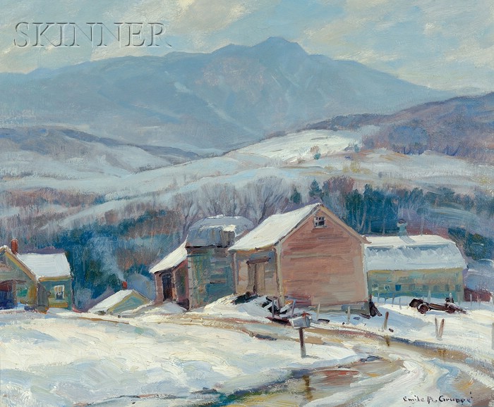 Appraisal: Emile Albert Gruppe American - First Snow Vermont Signed Emile