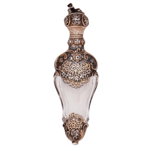 Appraisal: A Continental silver gilt mounted rock crystal scent bottle late