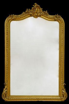 Appraisal: LOUIS XIV GILTWOOD OVERMANTEL MIRROR x in