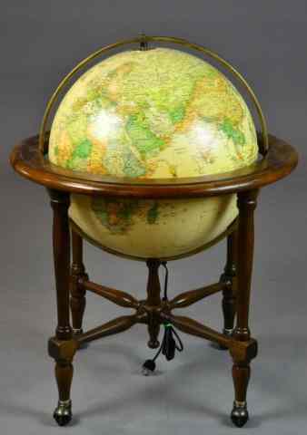 Appraisal: A Lighted Terrestial Globe On Wooden StandMade for the Heritage