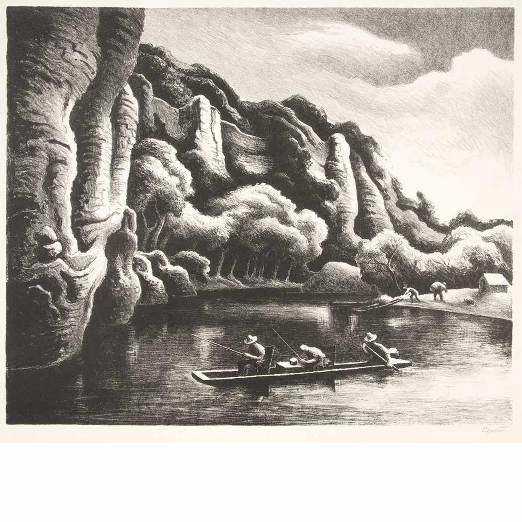 Appraisal: Thomas Hart Benton - MAKING CAMP ON THE BUFFALO RIVER