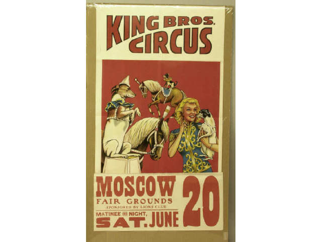 Appraisal: Vintage multi color King Brothers circus poster with attached banner