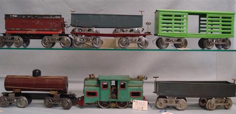 Appraisal: Lionel standard gauge train set locomotive overpainted unmarked cars some