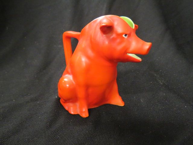 Appraisal: Royal Bayreuth Pig Figural Creamer red excellent