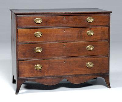 Appraisal: American Federal cherry chest cherry with pine and basswood secondary