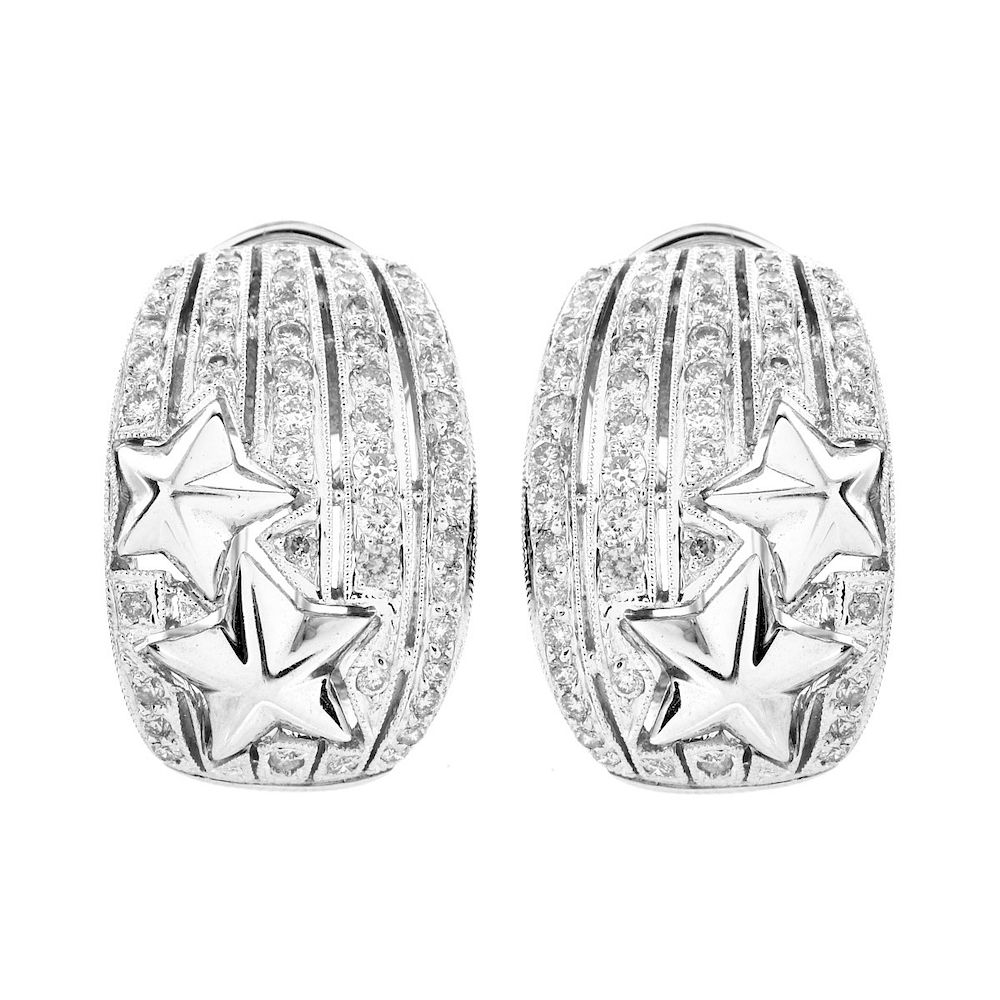 Appraisal: ct TW Diamond and K Earrings Approx Carat TW Pave