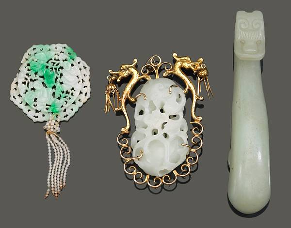 Appraisal: Property of various owners The first a white nephrite pendant