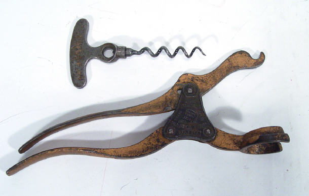 Appraisal: Lund patent bottle opener and Lund patent corkscrew largest cm