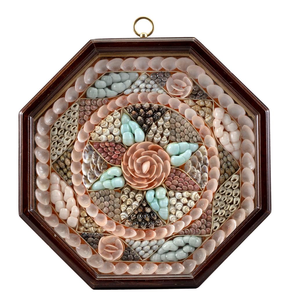 Appraisal: SHELLWORK VALENTINE CONTEMPORARY X SHELLWORK VALENTINE Contemporary Multicolored shells in