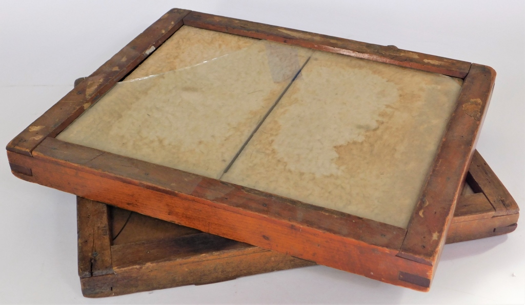 Appraisal: TWO LARGE CONTACT PRINTING FRAMES Two early contact printing frames