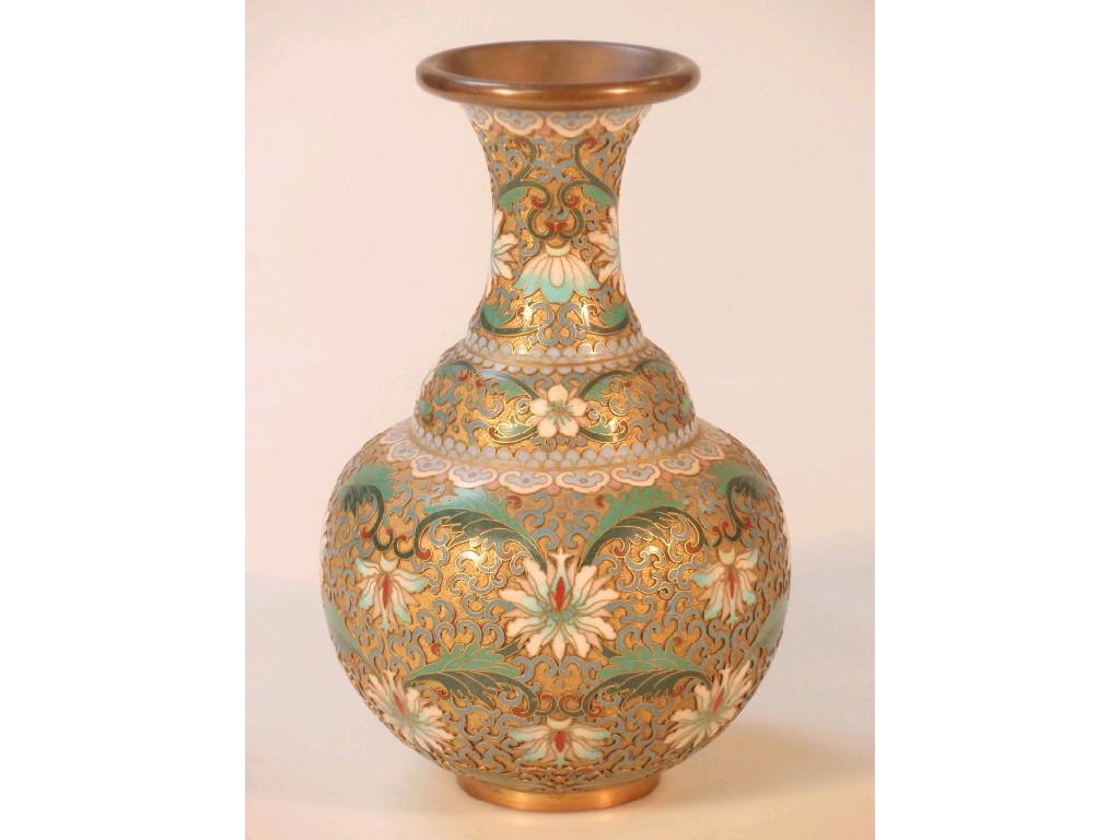 Appraisal: A Chinese champleve vase cm high