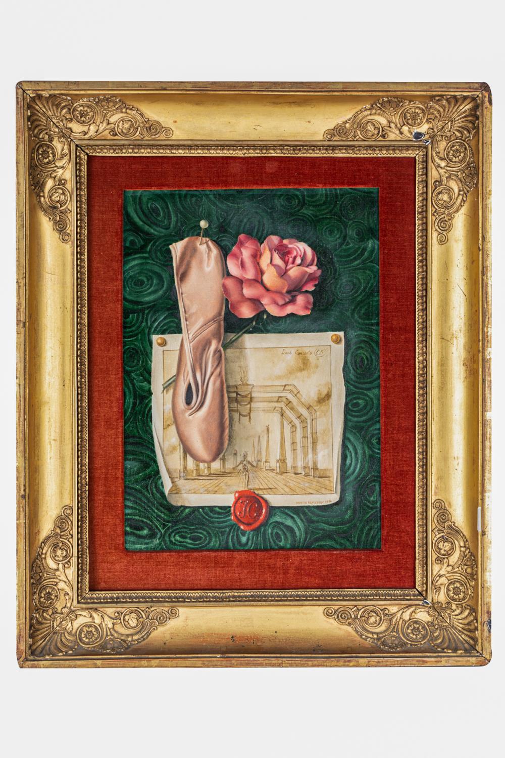 Appraisal: MARTIN BATTERSBY - TROMPE L'OEIL STILL LIFE oil on board